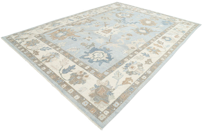 Hand Knotted Oushak Wool Rug 9' 10" x 13' 6" - No. AT76035