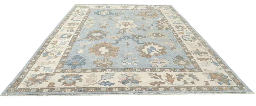 Hand Knotted Oushak Wool Rug 9' 10" x 13' 6" - No. AT76035