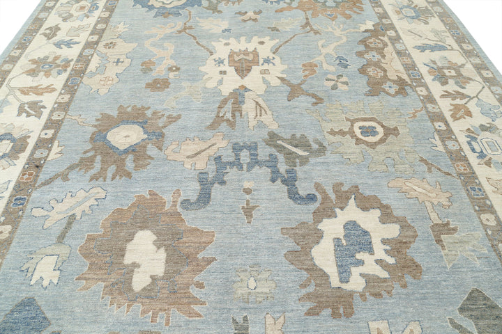 Hand Knotted Oushak Wool Rug 9' 10" x 13' 6" - No. AT76035