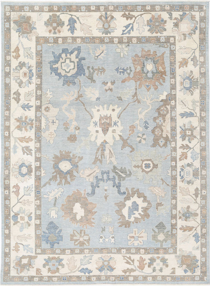 Hand Knotted Oushak Wool Rug 9' 10" x 13' 6" - No. AT76035