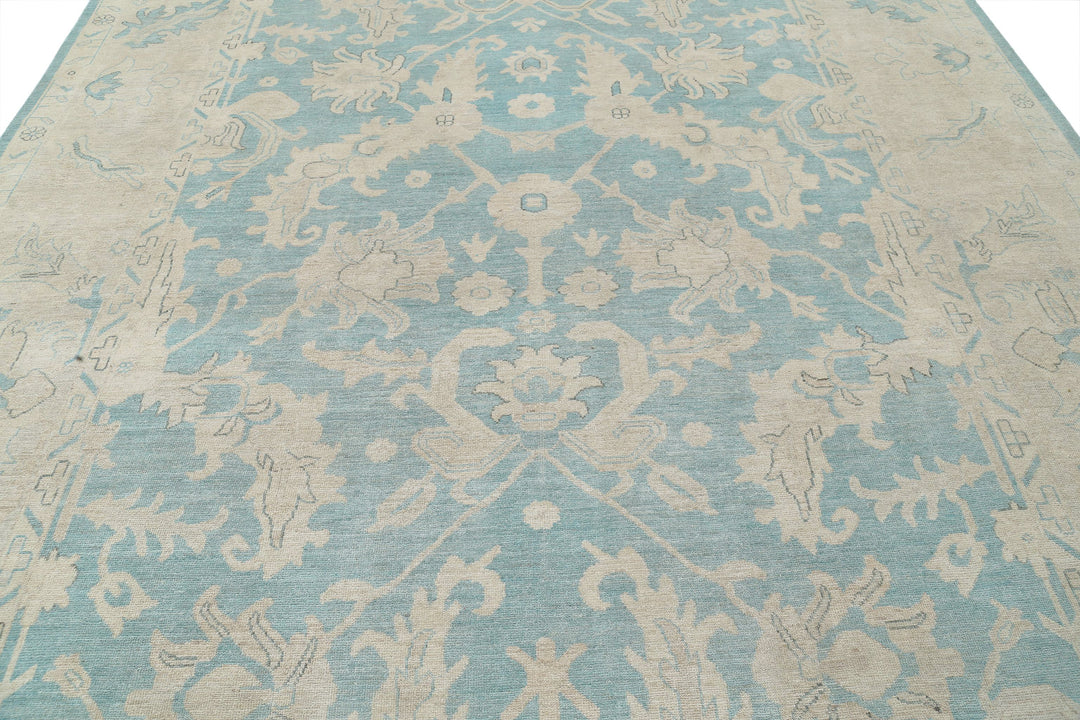 Hand Knotted Oushak Wool Rug 9' 11" x 13' 5" - No. AT81230