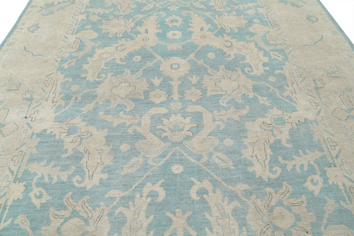 Hand Knotted Oushak Wool Rug 9' 11" x 13' 5" - No. AT81230