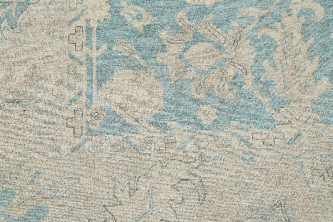 Hand Knotted Oushak Wool Rug 9' 11" x 13' 5" - No. AT81230