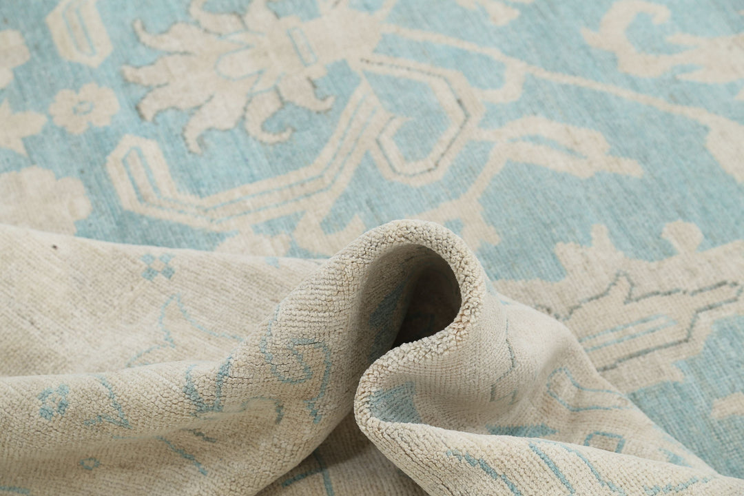 Hand Knotted Oushak Wool Rug 9' 11" x 13' 5" - No. AT81230