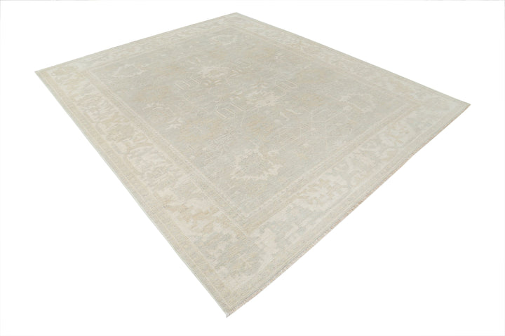 Hand Knotted Oushak Wool Rug 8' 1" x 9' 6" - No. AT15821