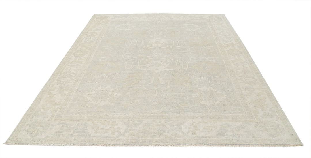 Hand Knotted Oushak Wool Rug 8' 1" x 9' 6" - No. AT15821
