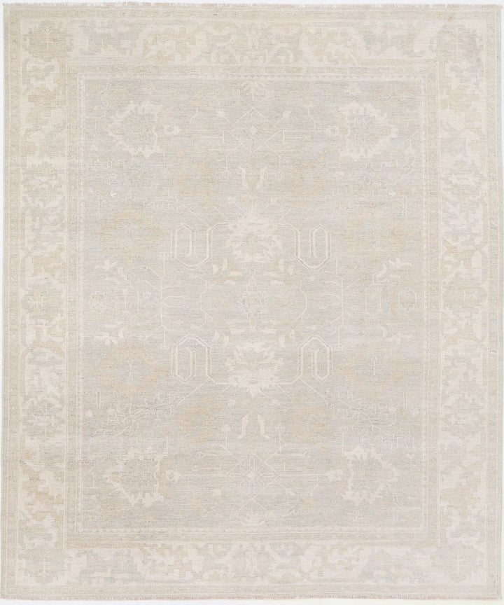 Hand Knotted Oushak Wool Rug 8' 1" x 9' 6" - No. AT15821