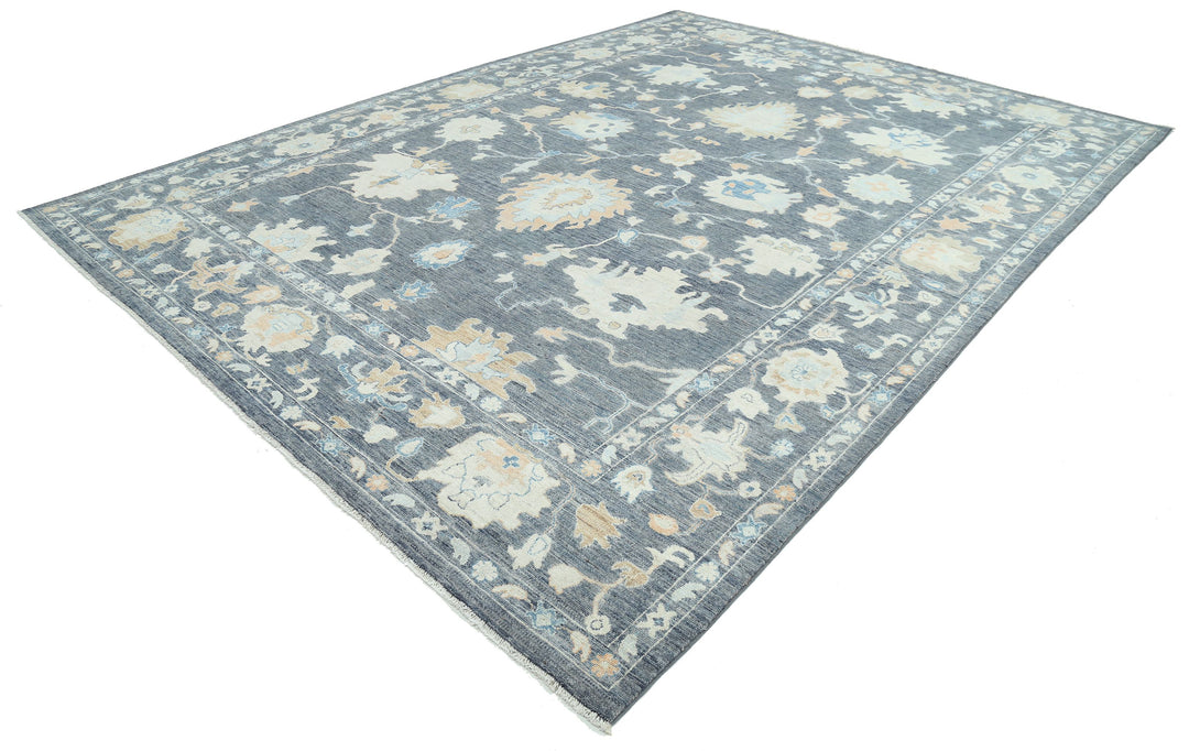Hand Knotted Oushak Wool Rug 10' 4" x 13' 11" - No. AT45439