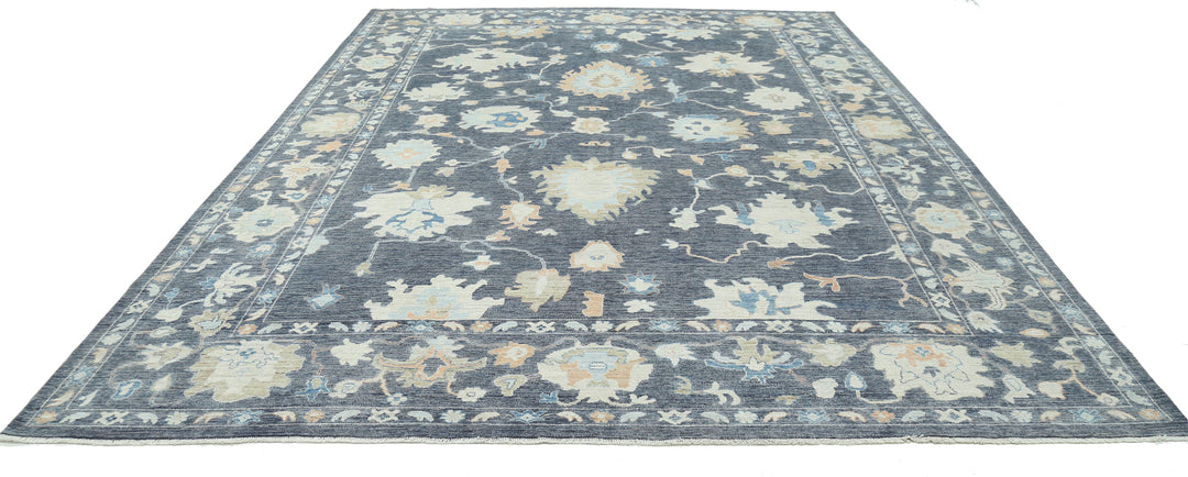 Hand Knotted Oushak Wool Rug 10' 4" x 13' 11" - No. AT45439