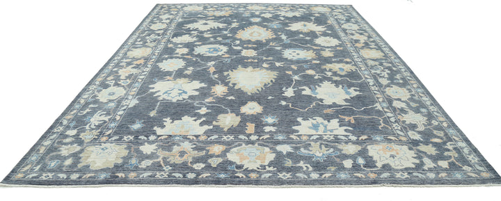 Hand Knotted Oushak Wool Rug 10' 4" x 13' 11" - No. AT45439
