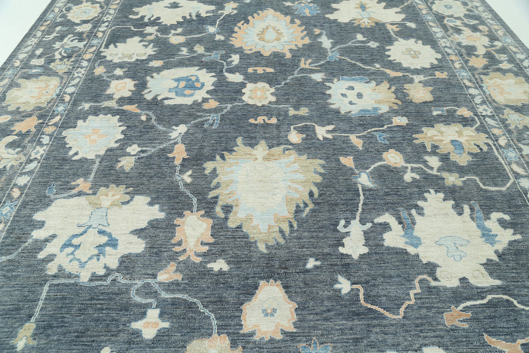 Hand Knotted Oushak Wool Rug 10' 4" x 13' 11" - No. AT45439