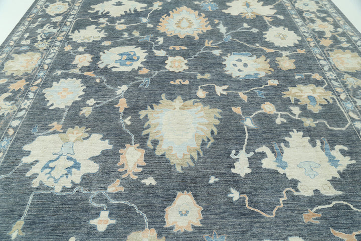 Hand Knotted Oushak Wool Rug 10' 4" x 13' 11" - No. AT45439
