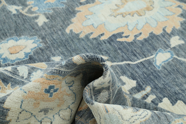 Hand Knotted Oushak Wool Rug 10' 4" x 13' 11" - No. AT45439