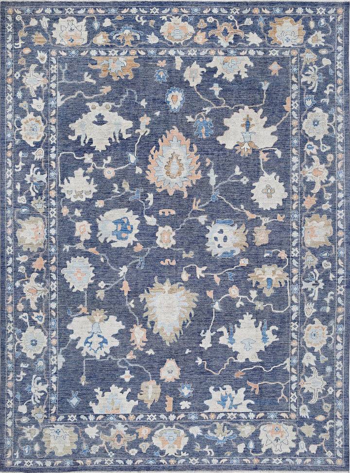 Hand Knotted Oushak Wool Rug 10' 4" x 13' 11" - No. AT45439