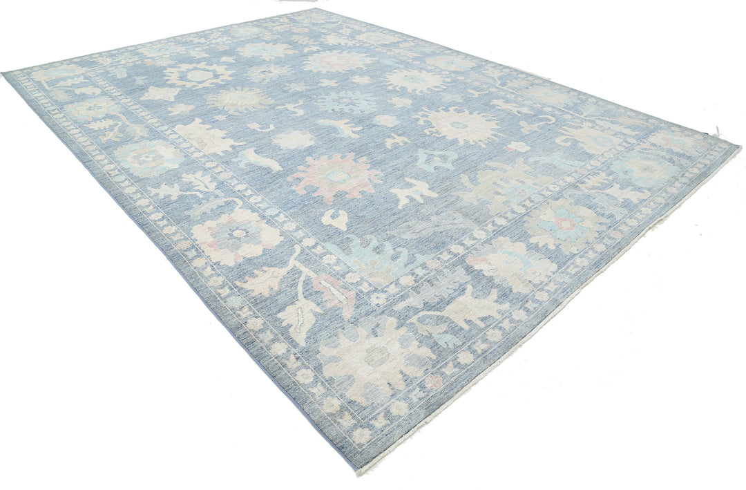 Hand Knotted Oushak Wool Rug 10' 1" x 13' 10" - No. AT56405