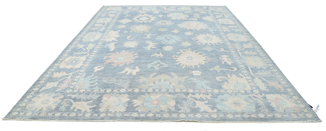 Hand Knotted Oushak Wool Rug 10' 1" x 13' 10" - No. AT56405