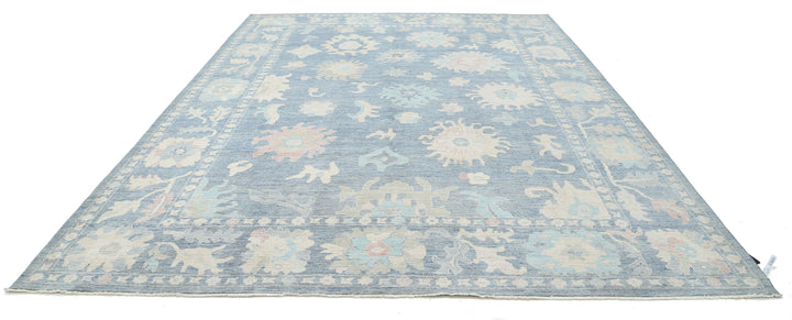 Hand Knotted Oushak Wool Rug 10' 1" x 13' 10" - No. AT56405