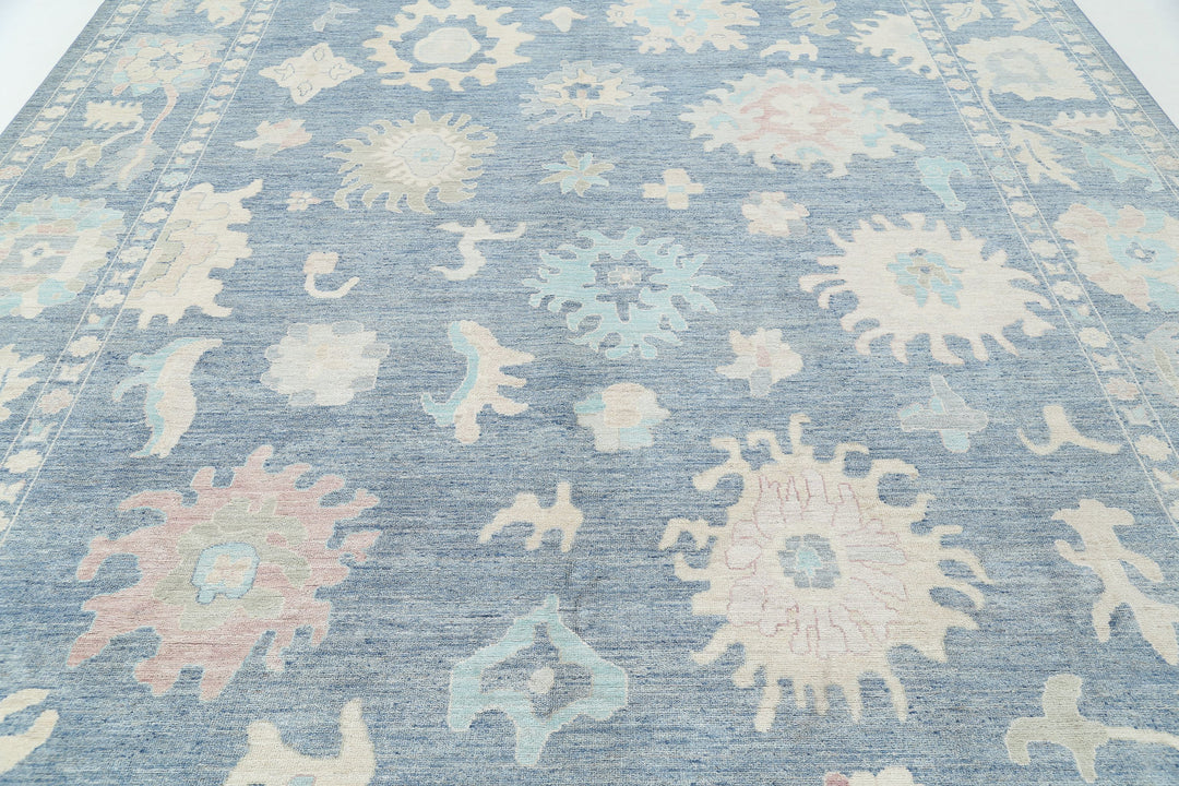 Hand Knotted Oushak Wool Rug 10' 1" x 13' 10" - No. AT56405