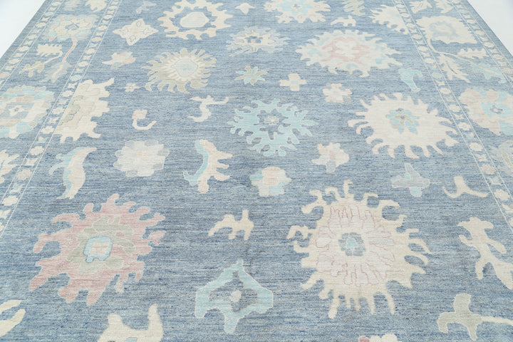 Hand Knotted Oushak Wool Rug 10' 1" x 13' 10" - No. AT56405