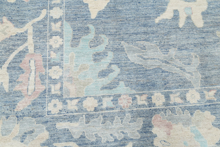 Hand Knotted Oushak Wool Rug 10' 1" x 13' 10" - No. AT56405