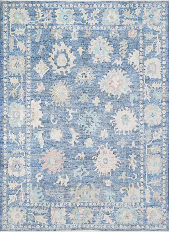 Hand Knotted Oushak Wool Rug 10' 1" x 13' 10" - No. AT56405