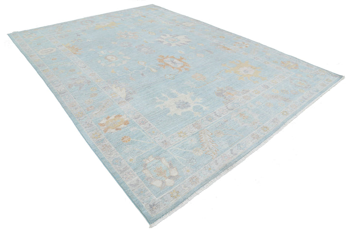 Hand Knotted Oushak Wool Rug 8' 11" x 12' 3" - No. AT74172
