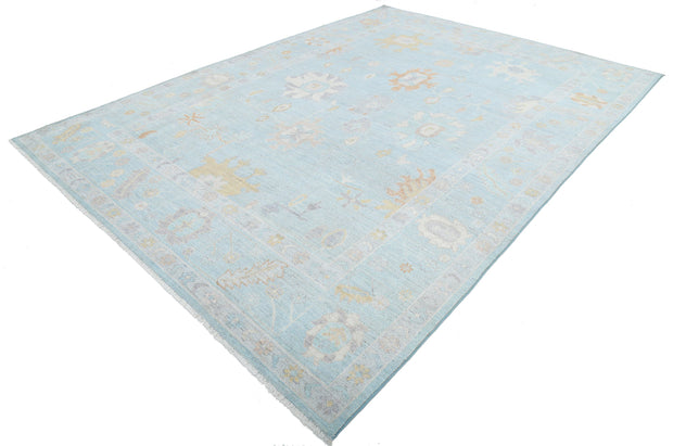 Hand Knotted Oushak Wool Rug 8' 11" x 12' 3" - No. AT74172