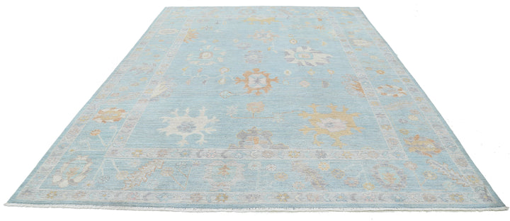 Hand Knotted Oushak Wool Rug 8' 11" x 12' 3" - No. AT74172