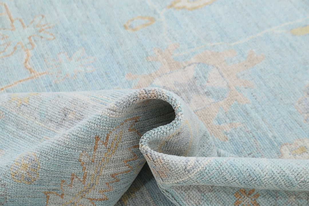 Hand Knotted Oushak Wool Rug 8' 11" x 12' 3" - No. AT74172