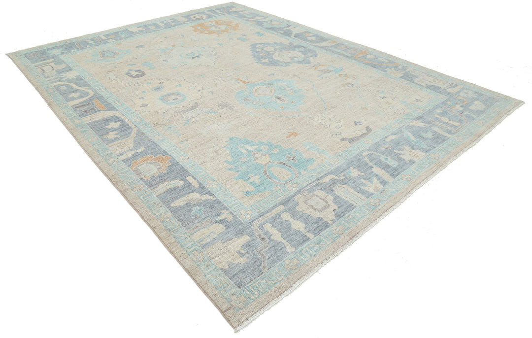 Hand Knotted Oushak Wool Rug 9' 0" x 11' 9" - No. AT58356