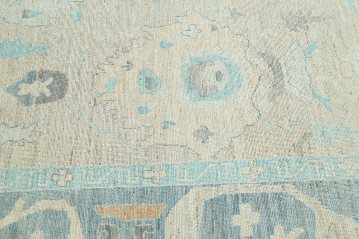 Hand Knotted Oushak Wool Rug 9' 0" x 11' 9" - No. AT58356