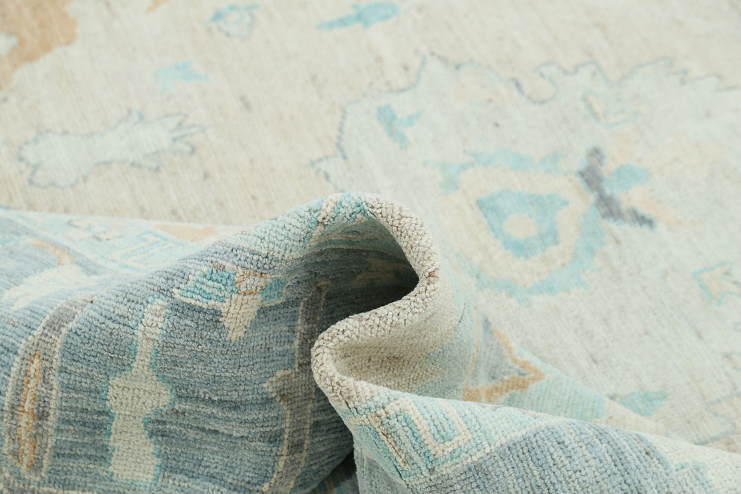 Hand Knotted Oushak Wool Rug 9' 0" x 11' 9" - No. AT58356
