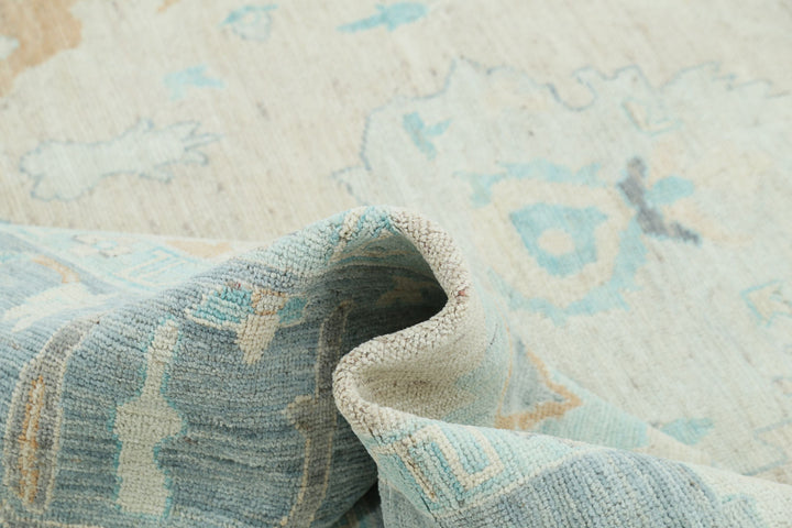 Hand Knotted Oushak Wool Rug 9' 0" x 11' 9" - No. AT58356