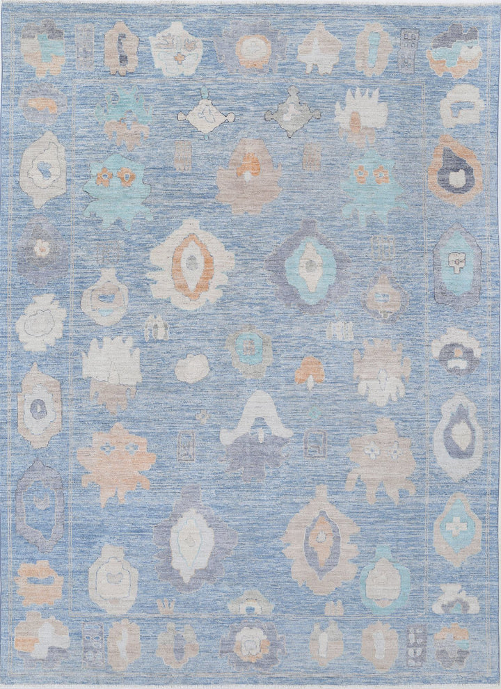 Hand Knotted Oushak Wool Rug 9' 0" x 11' 11" - No. AT97580