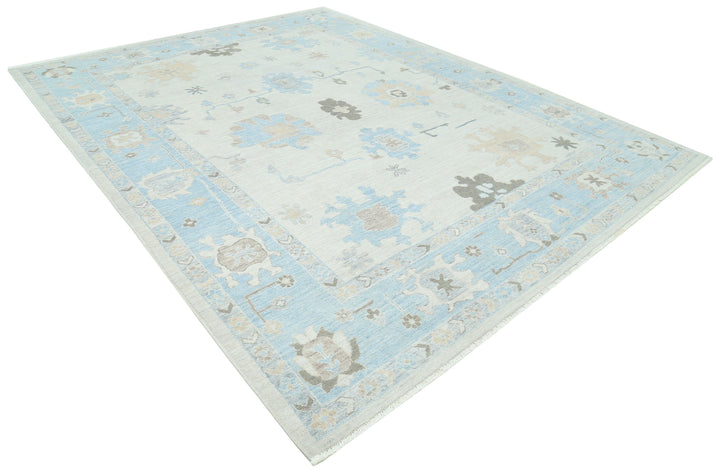 Hand Knotted Oushak Wool Rug 9' 4" x 12' 2" - No. AT90157