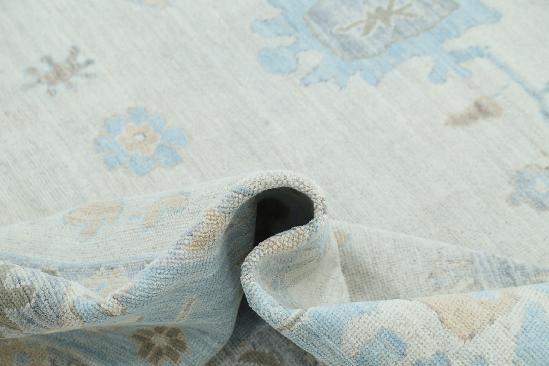 Hand Knotted Oushak Wool Rug 9' 4" x 12' 2" - No. AT90157