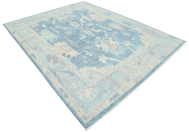 Hand Knotted Oushak Wool Rug 7' 11" x 10' 0" - No. AT64867