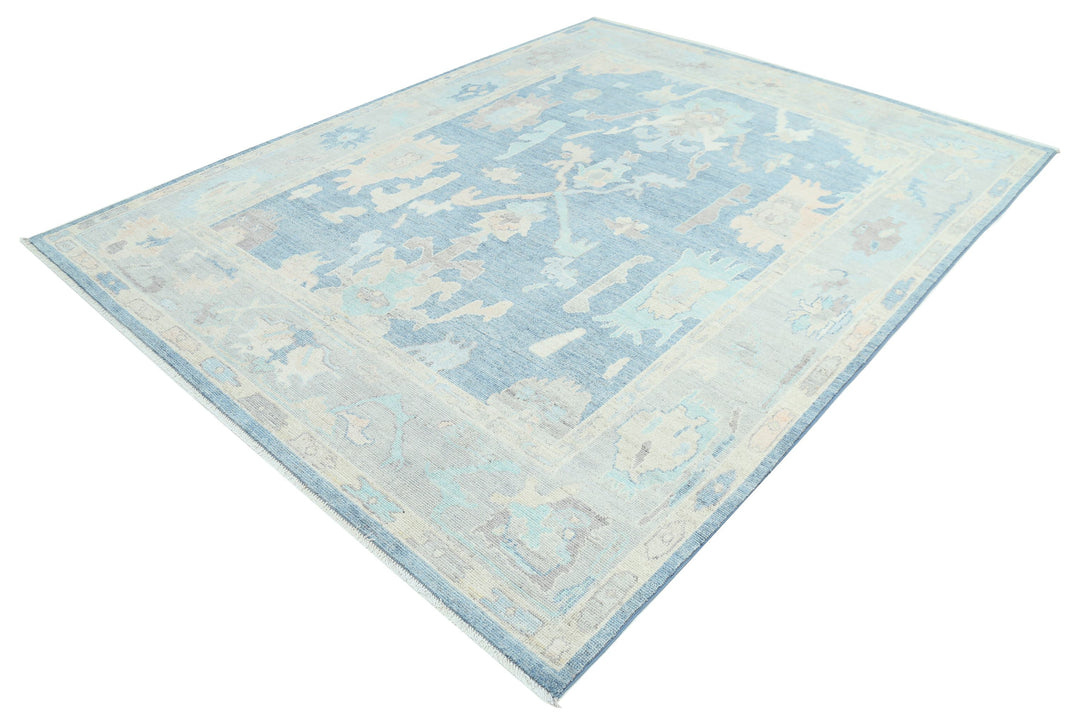 Hand Knotted Oushak Wool Rug 7' 11" x 10' 0" - No. AT64867
