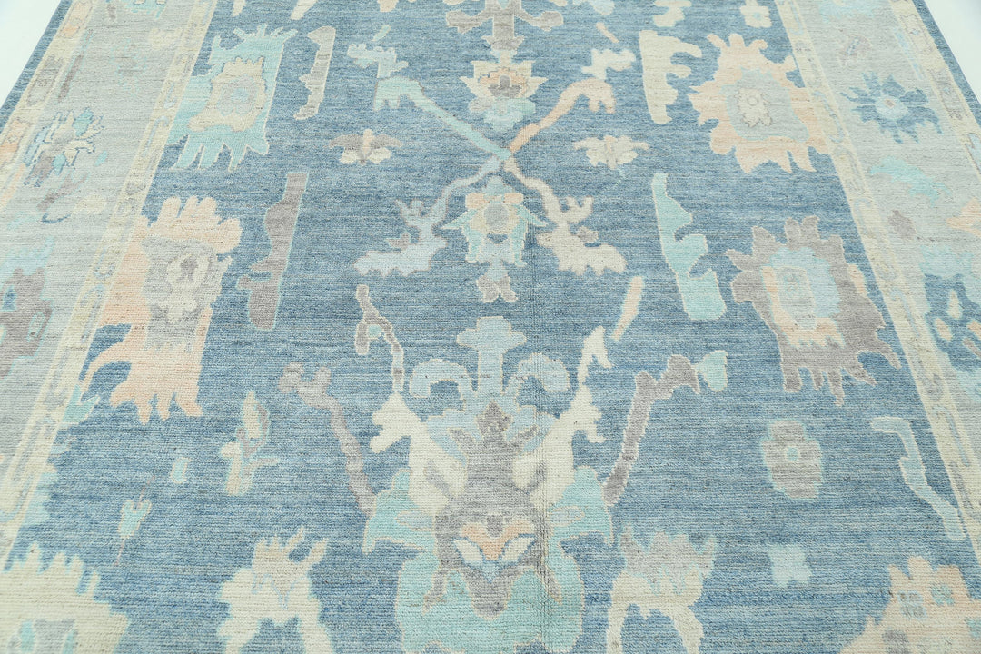 Hand Knotted Oushak Wool Rug 7' 11" x 10' 0" - No. AT64867
