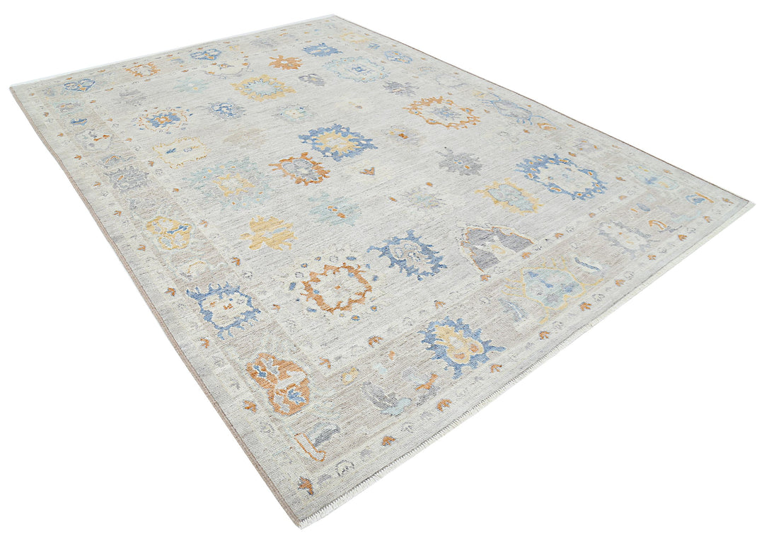 Hand Knotted Oushak Wool Rug 7' 9" x 10' 0" - No. AT53008
