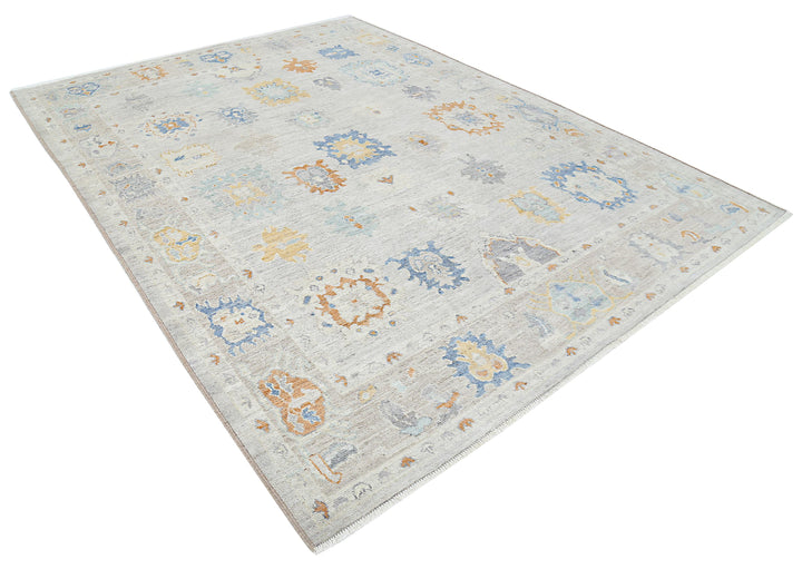 Hand Knotted Oushak Wool Rug 7' 9" x 10' 0" - No. AT53008