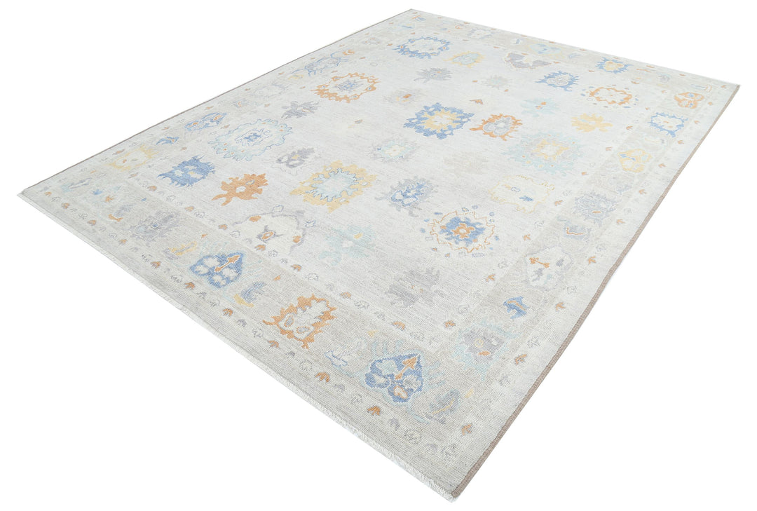 Hand Knotted Oushak Wool Rug 7' 9" x 10' 0" - No. AT53008