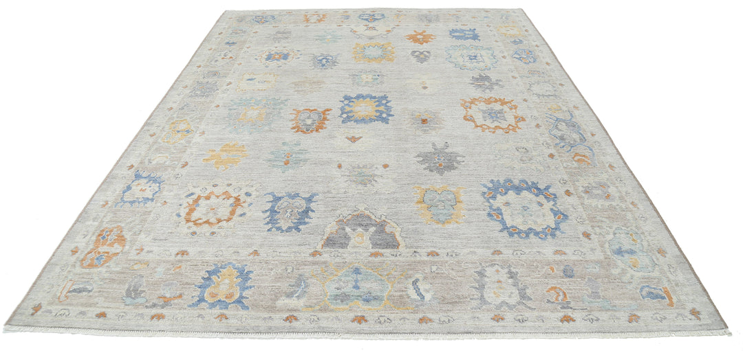 Hand Knotted Oushak Wool Rug 7' 9" x 10' 0" - No. AT53008