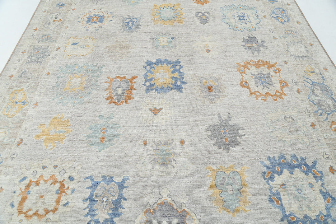 Hand Knotted Oushak Wool Rug 7' 9" x 10' 0" - No. AT53008