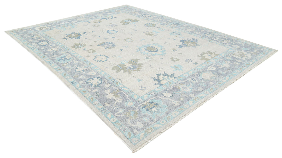 Hand Knotted Oushak Wool Rug 9' 1" x 11' 9" - No. AT14028