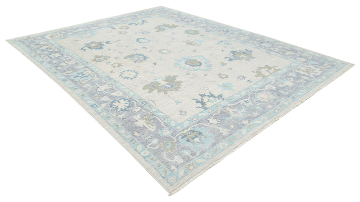 Hand Knotted Oushak Wool Rug 9' 1" x 11' 9" - No. AT14028