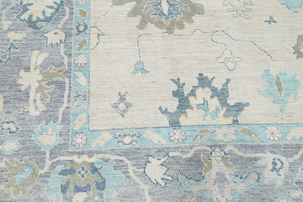 Hand Knotted Oushak Wool Rug 9' 1" x 11' 9" - No. AT14028