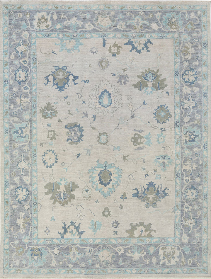 Hand Knotted Oushak Wool Rug 9' 1" x 11' 9" - No. AT14028