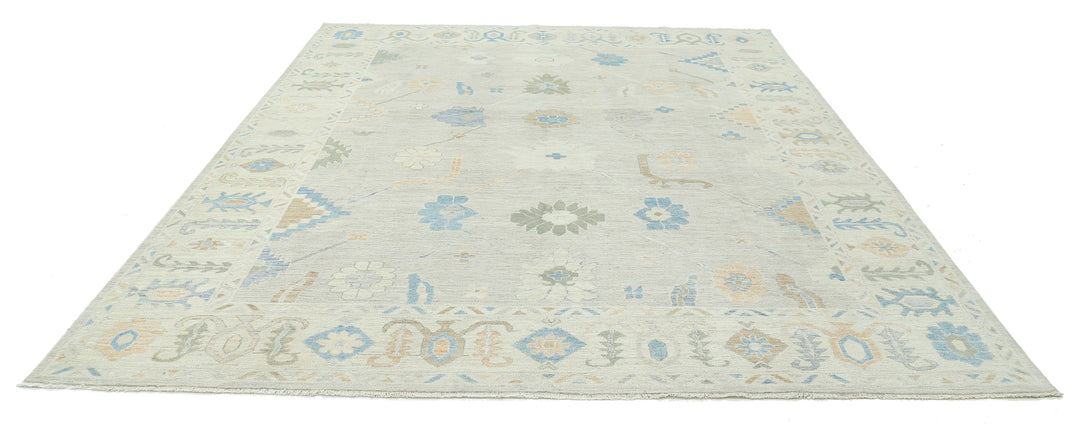 Hand Knotted Oushak Wool Rug 9' 2" x 11' 11" - No. AT67569