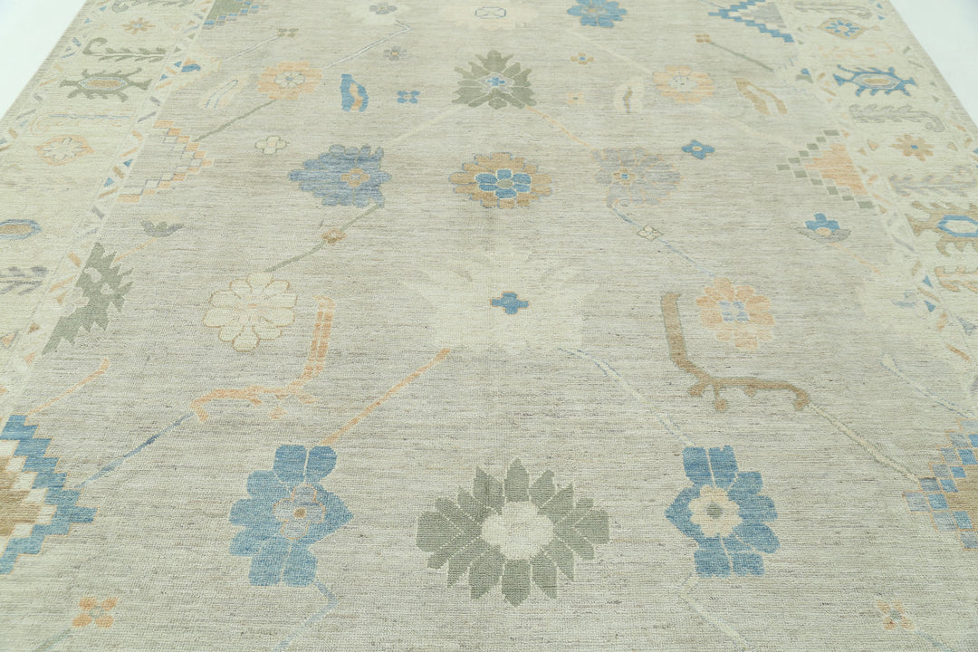 Hand Knotted Oushak Wool Rug 9' 2" x 11' 11" - No. AT67569